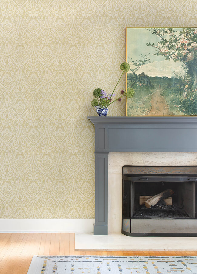 berkshire-butter-damask-wallpaper-york-wallcoverings-4147-27383 - York Wallcoverings Papel pintado