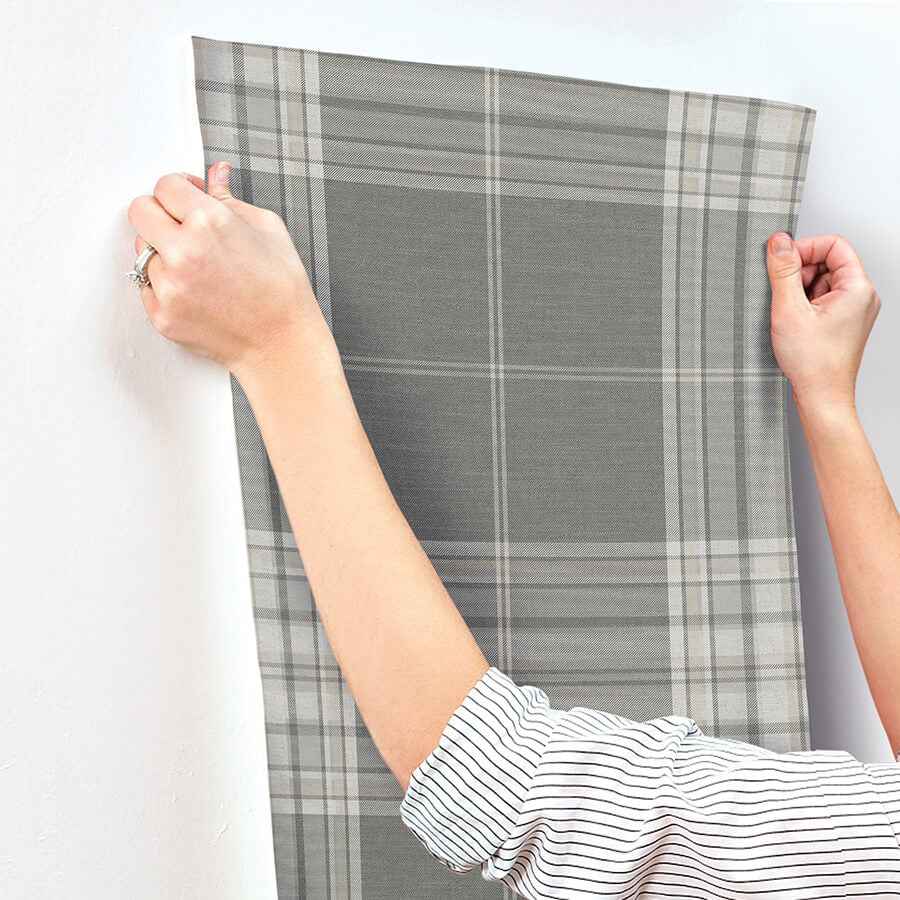 Westley Grey Plaid Wallpaper - York Wallcoverings - 4147-27384 - York Wallcoverings Wallpaper