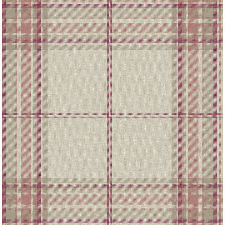 Westley Magenta Plaid Wallpaper - York Wallcoverings - 4147-27385