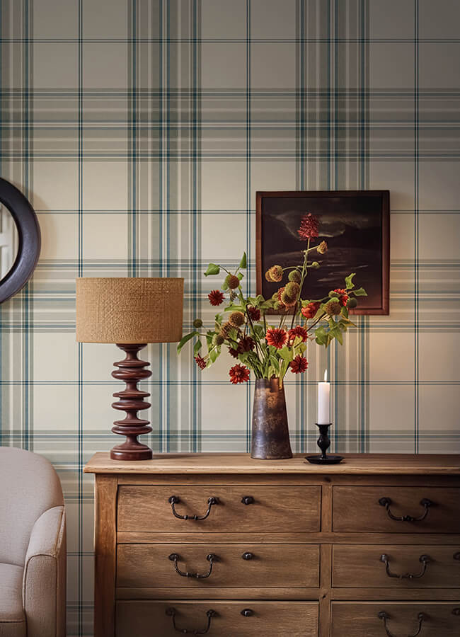 westley-moss-plaid-wallpaper-york-wallcoverings-4147-27387 - York Wallcoverings Wallpaper