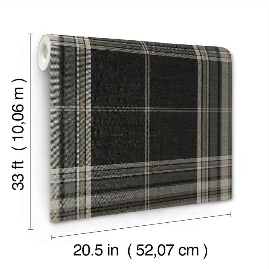 Westley Black Plaid Wallpaper - York Wallcoverings - 4147-27388 - York Wallcoverings Wallpaper