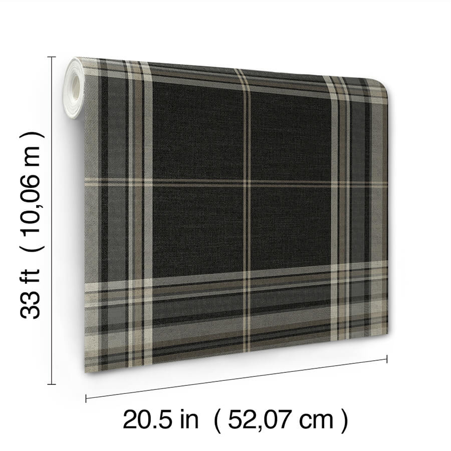 westley-black-plaid-wallpaper-york-wallcoverings-4147-27388 - York Wallcoverings Wallpaper