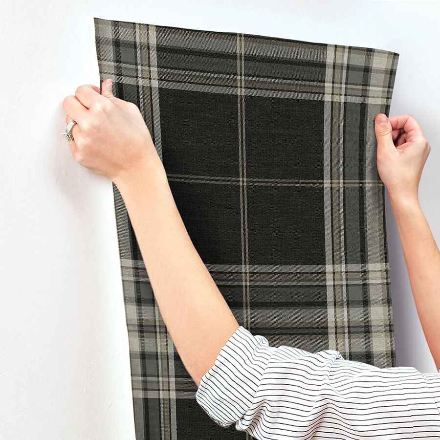 Westley Black Plaid Wallpaper - York Wallcoverings - 4147-27388 - York Wallcoverings Wallpaper