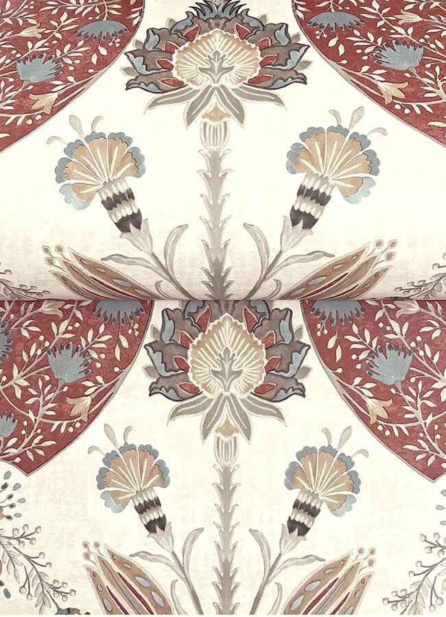 Auden Ruby Floral Grandeur Wallpaper - York Wallcoverings - 4147-27390 - York Wallcoverings Wallpaper
