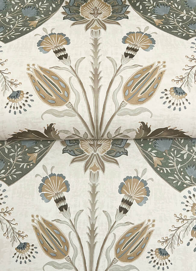 auden-green-floral-grandeur-wallpaper-york-wallcoverings-4147-27391 - York Wallcoverings Wallpaper