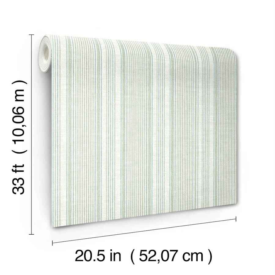 Ayanna Light Green Striped Wallpaper - York Wallcoverings - 4147-27395 - York Wallcoverings Wallpaper