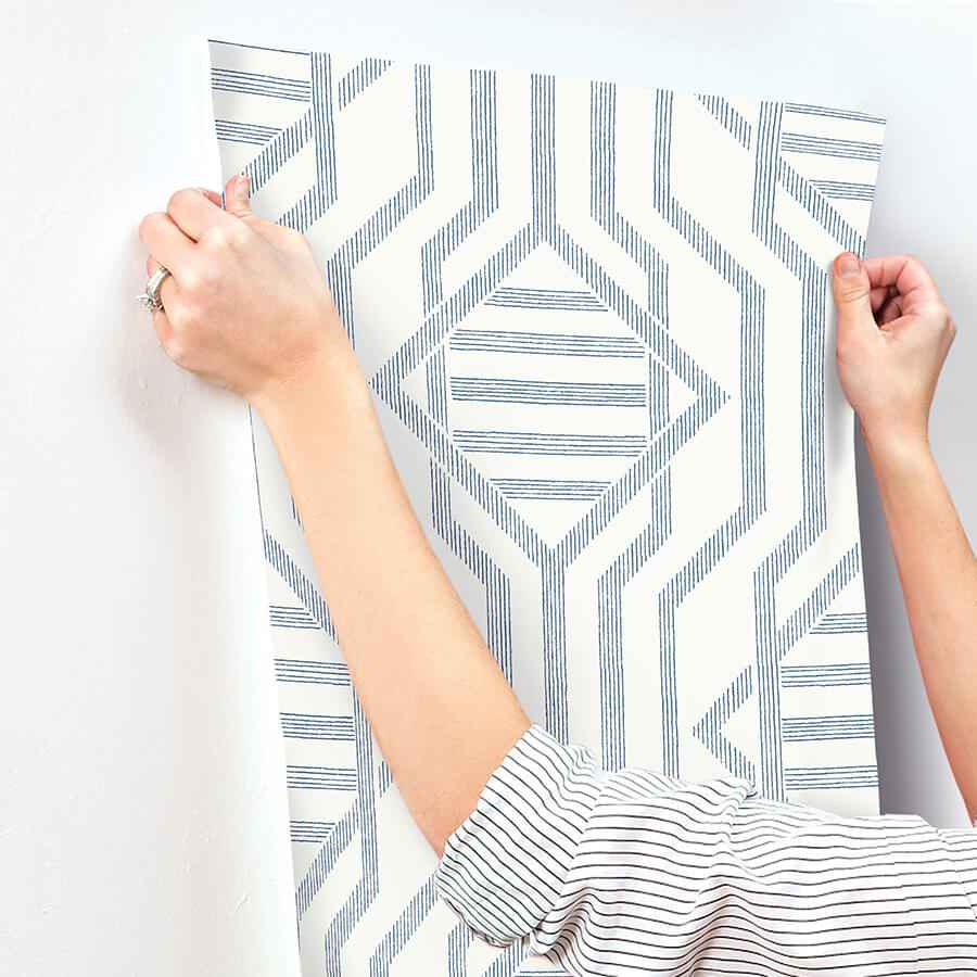 Essex Dark Blue Geometric Wallpaper - York Wallcoverings - 4147-27403 - York Wallcoverings Wallpaper
