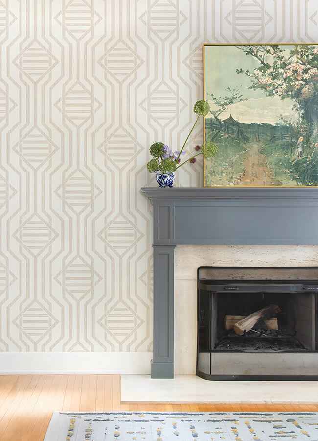 Essex Wheat Geometric Wallpaper - York Wallcoverings - 4147-27404 - York Wallcoverings Wallpaper