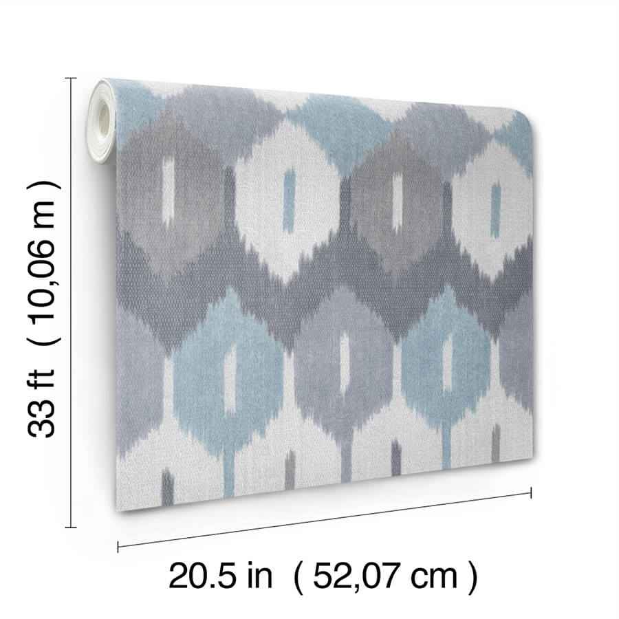 Abilene Denim Ikat Wallpaper - York Wallcoverings - 4147-27407 - York Wallcoverings Wallpaper