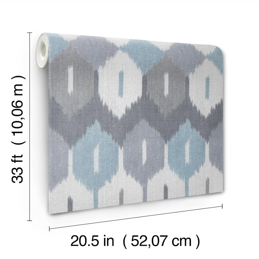 abilene-denim-ikat-wallpaper-york-wallcoverings-4147-27407 - York Wallcoverings Wallpaper