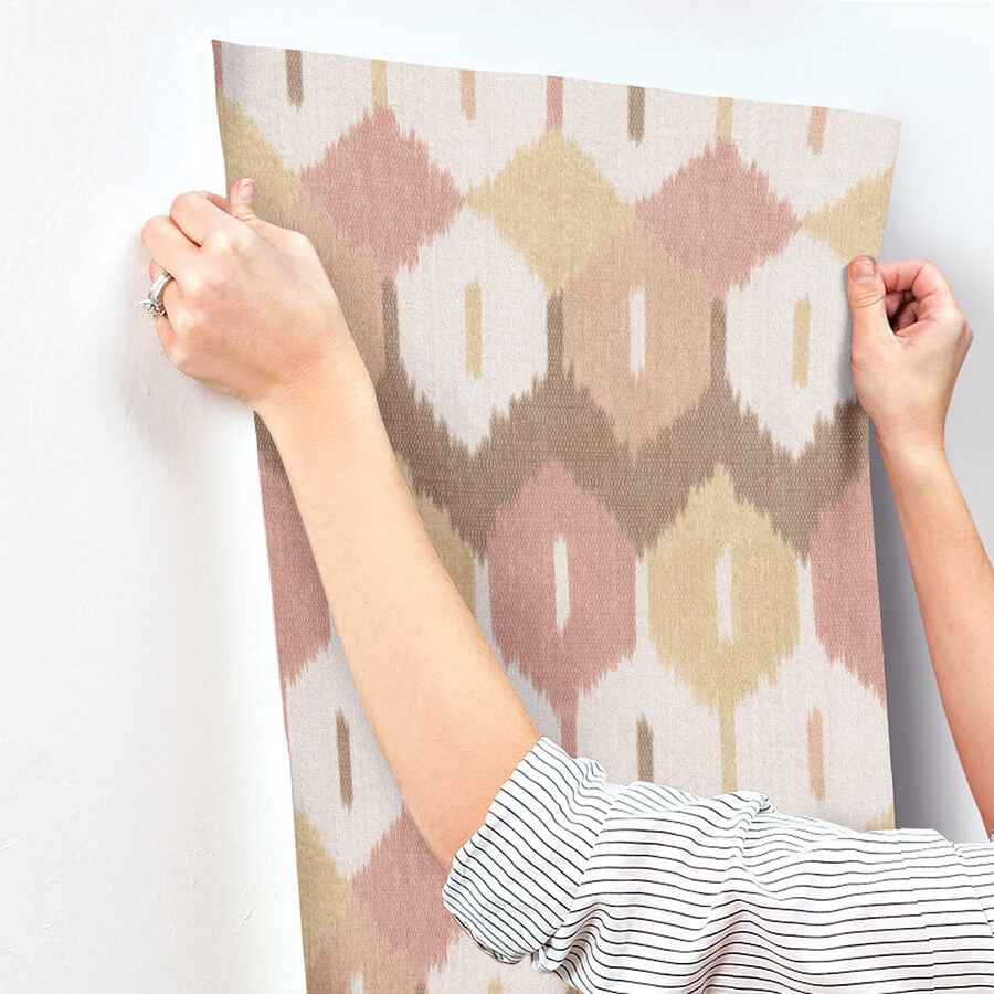Abilene Apricot Ikat Wallpaper - York Wallcoverings - 4147-27408 - York Wallcoverings Wallpaper