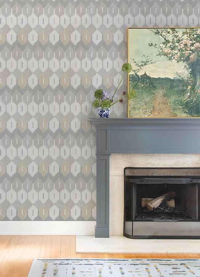 Abilene Neutral Ikat Wallpaper - York Wallcoverings - 4147-27409 - York Wallcoverings Wallpaper