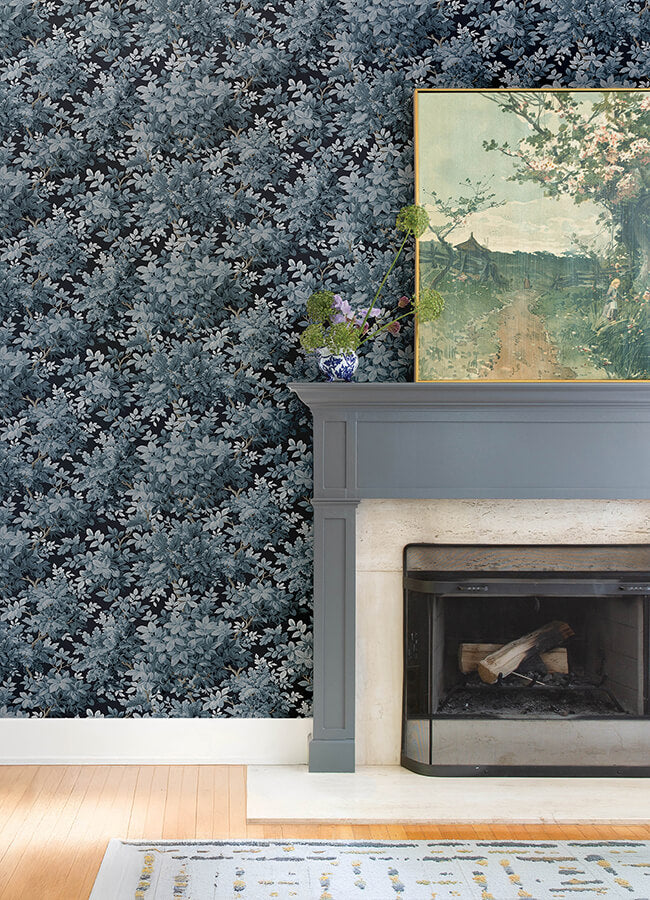 greenwood-dark-blue-deciduous-wallpaper-york-wallcoverings-4147-80003 - York Wallcoverings Papel pintado
