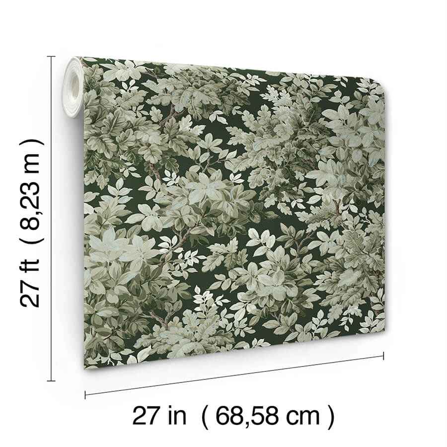 Greenwood Dark Green Deciduous Wallpaper - York Wallcoverings - 4147-80004 - York Wallcoverings Wallpaper