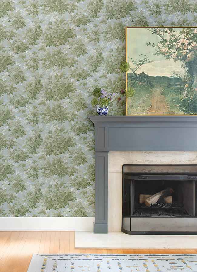Greenwood Light Blue Deciduous Wallpaper - York Wallcoverings - 4147-80007 - York Wallcoverings Wallpaper