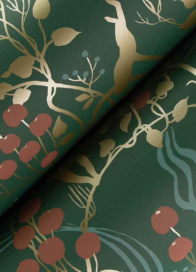 Linden Dark Green Jungle Canopy Wallpaper - York Wallcoverings - 4147-80008 - York Wallcoverings Wallpaper