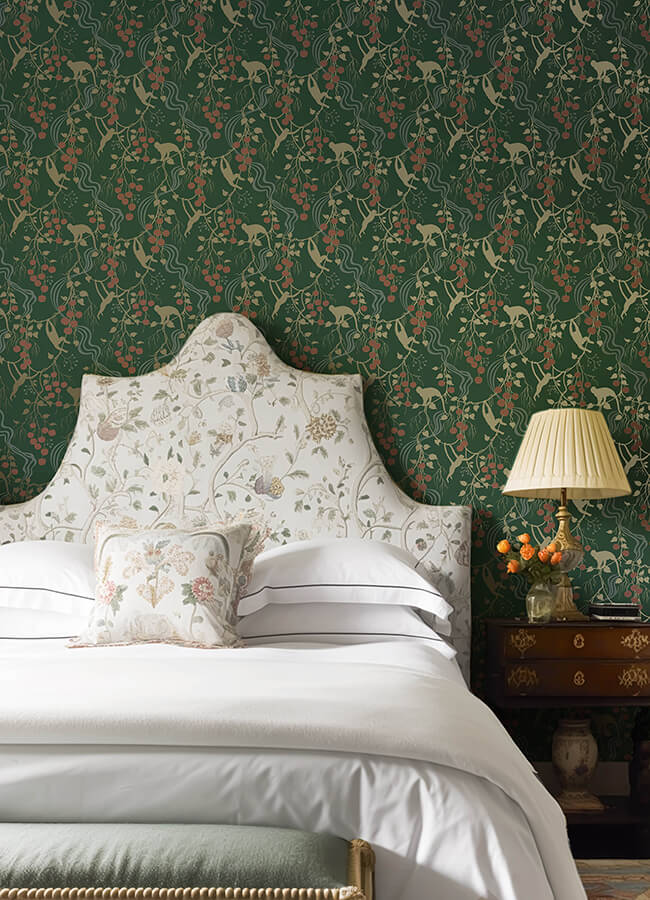 linden-dark-green-jungle-canopy-wallpaper-york-wallcoverings-4147-80008 - York Wallcoverings Wallpaper