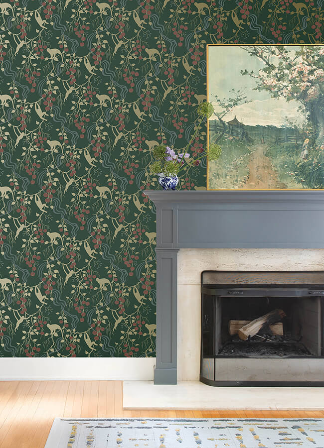 linden-dark-green-jungle-canopy-wallpaper-york-wallcoverings-4147-80008 - York Wallcoverings Wallpaper