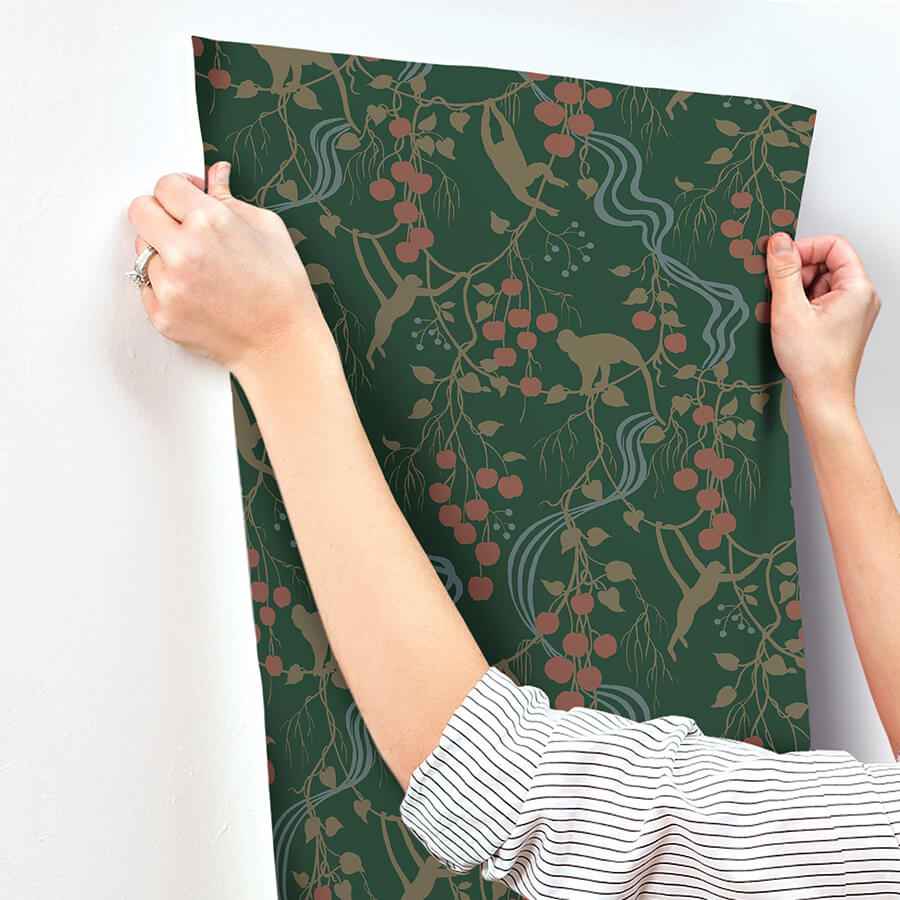 Linden Dark Green Jungle Canopy Wallpaper - York Wallcoverings - 4147-80008 - York Wallcoverings Wallpaper