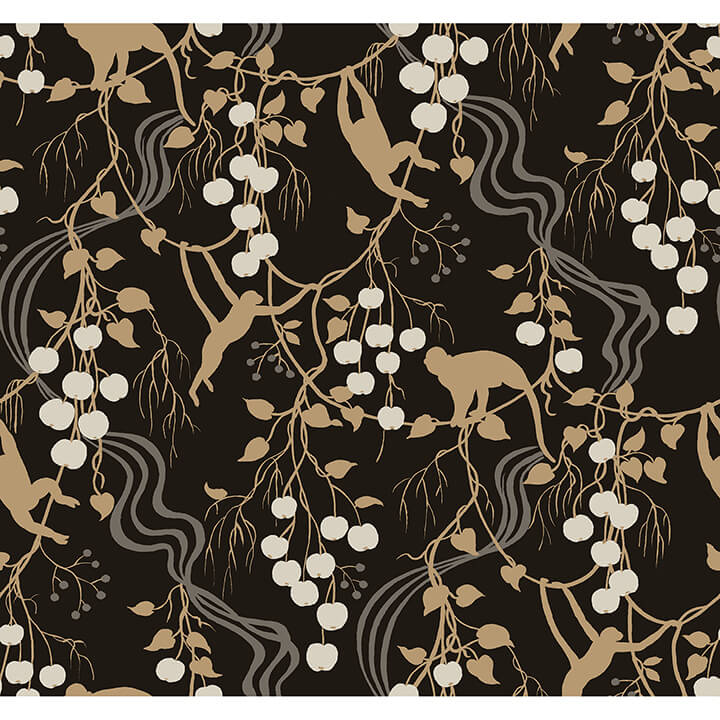 linden-black-jungle-canopy-wallpaper-york-wallcoverings-4147-80009 - York Wallcoverings Papel pintado