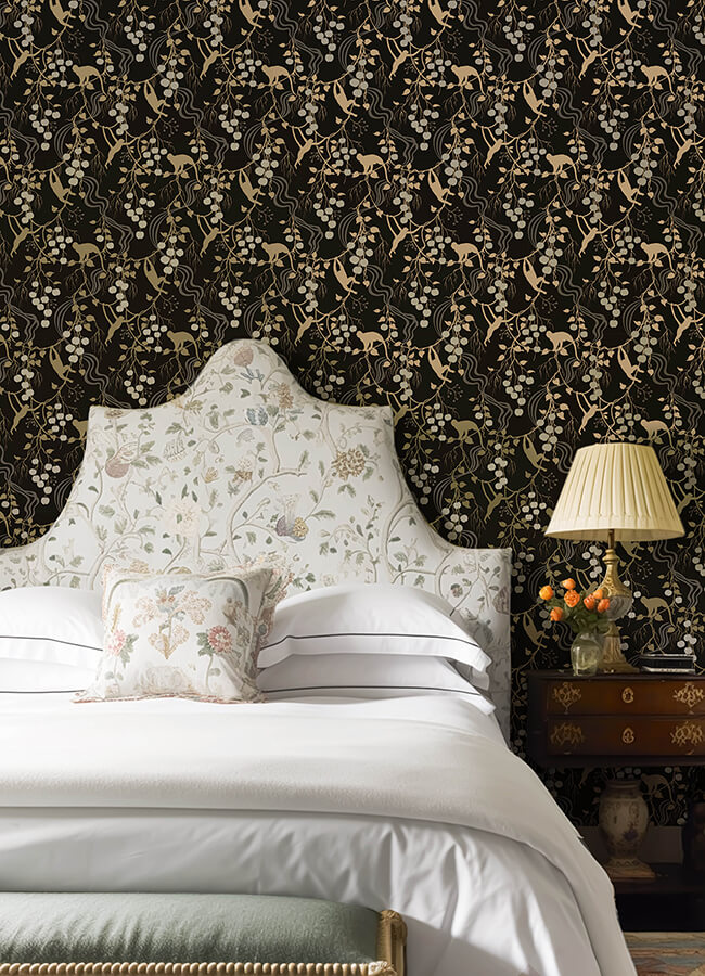 linden-black-jungle-canopy-wallpaper-york-wallcoverings-4147-80009 - York Wallcoverings Papel pintado