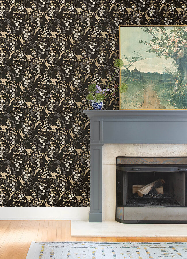 linden-black-jungle-canopy-wallpaper-york-wallcoverings-4147-80009 - York Wallcoverings Papel pintado