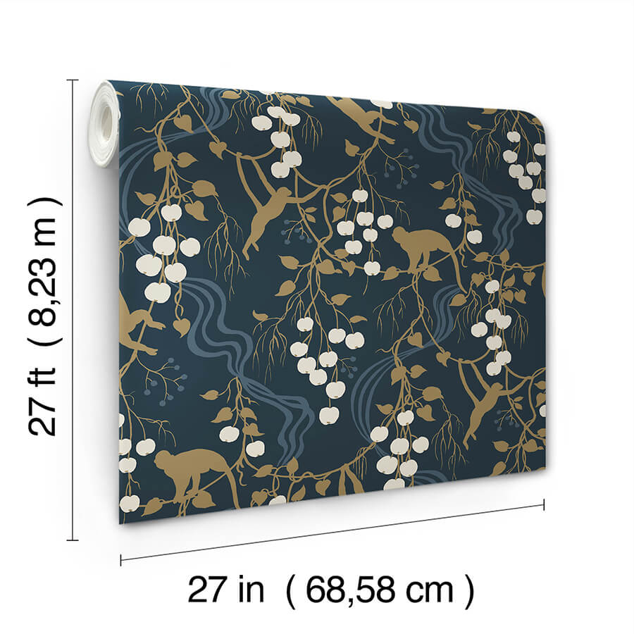 linden-navy-jungle-canopy-wallpaper-york-wallcoverings-4147-80010 - York Wallcoverings Wallpaper