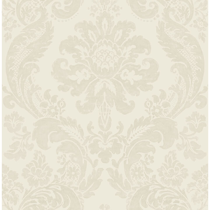 shadow-cream-flocked-damask-wallpaper-york-wallcoverings-4147-87390 - York Wallcoverings Wallpaper