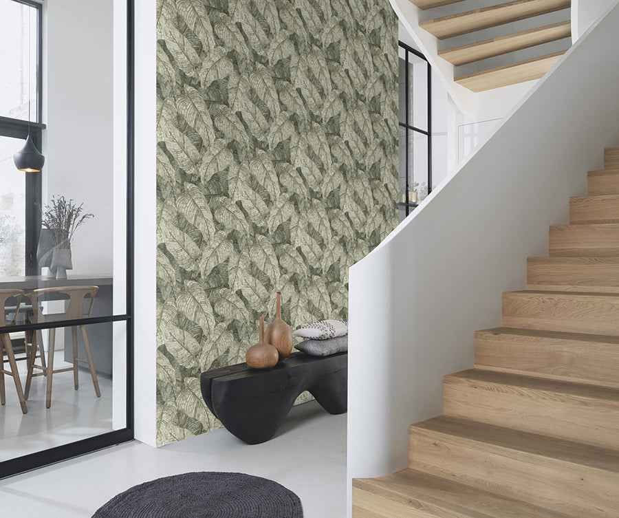 Galner Moss Leaves Wallpaper - York Wallcoverings - RH720549 - York Wallcoverings Wallpaper
