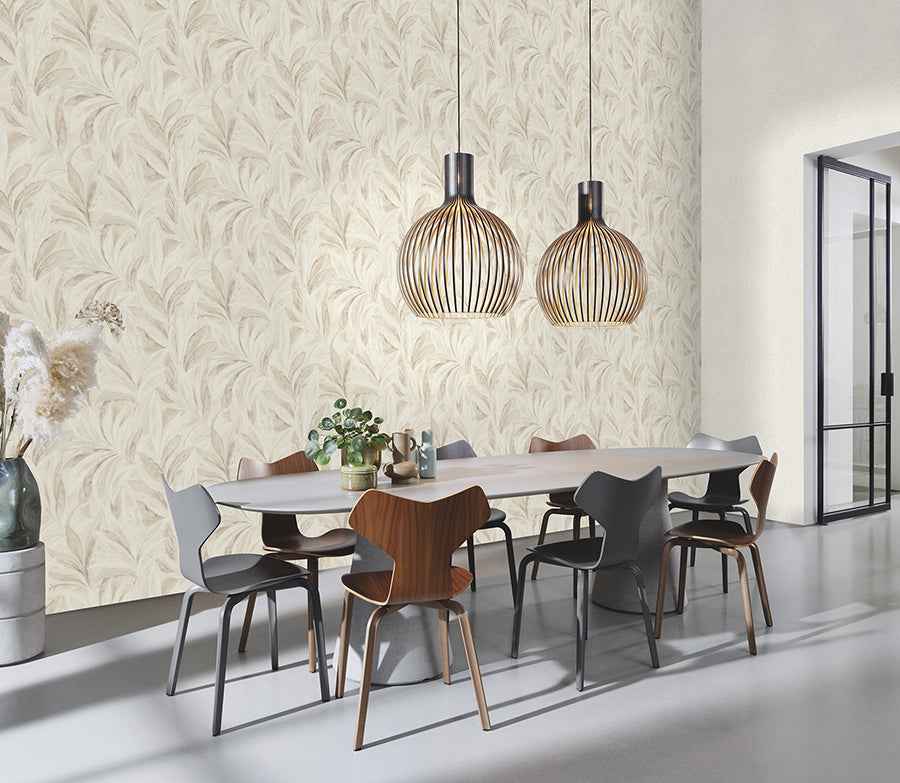 Rennie Ivory Leaves Wallpaper - York Wallcoverings - RH547467 - York Wallcoverings Wallpaper