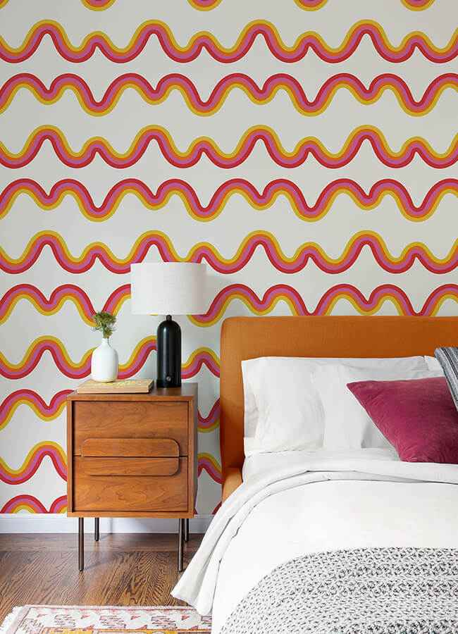 Beverly Slopes Pink Peel and Stick Wallpaper - York Wallcoverings - VGS6435 - York Wallcoverings Wallpaper