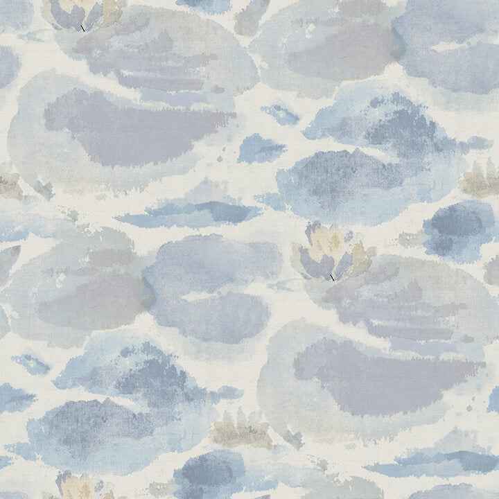 Water Lily Blue Peel & Stick Wallpaper - York Wallcoverings - NUS6419