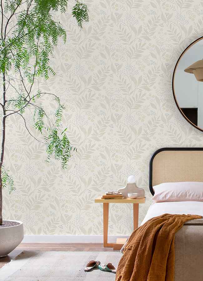 Amanda Beige Peel & Stick Wallpaper - York Wallcoverings - NUS6422 - York Wallcoverings Wallpaper
