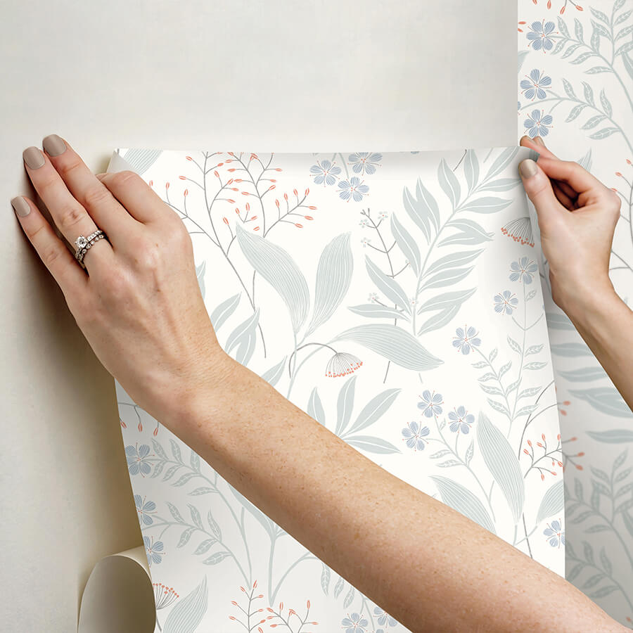 amanda-blue-green-peel-and-stick-wallpaper-york-wallcoverings-nus6423 - York Wallcoverings Wallpaper