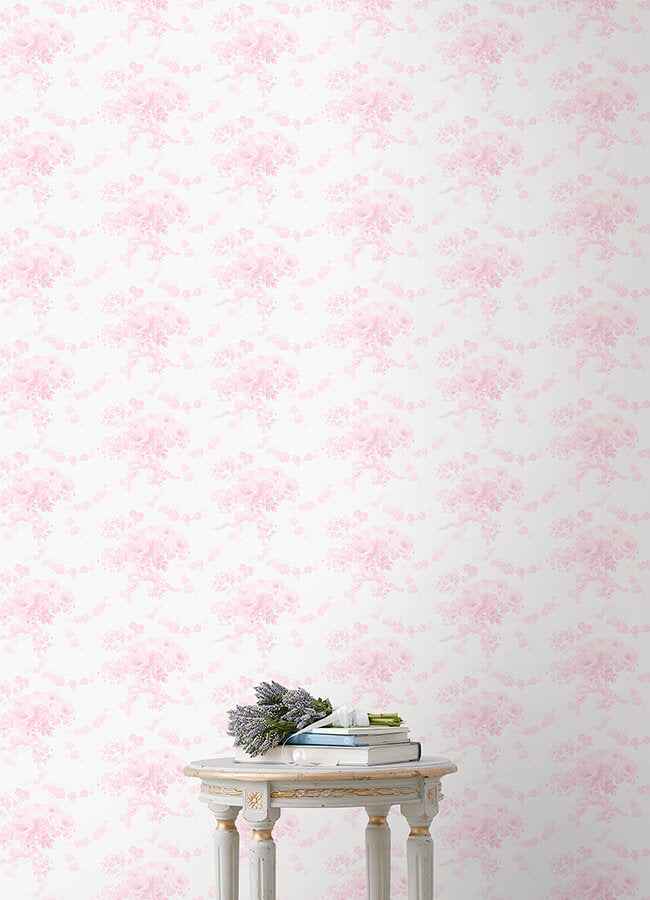 Champagne Harbor Pink Dream Peel and Stick Wallpaper - York Wallcoverings - LFS6433 - York Wallcoverings Wallpaper