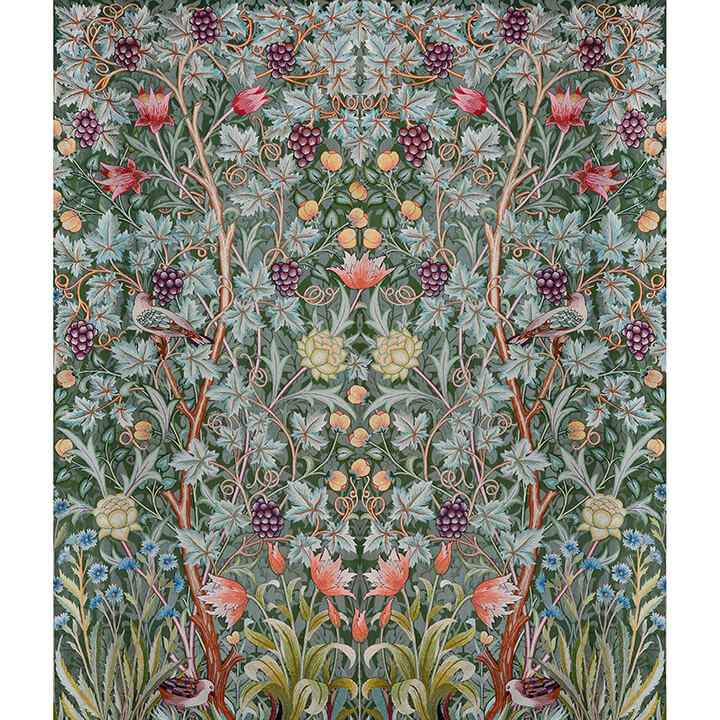 Vine Embroidery Sea Green Wall Mural - York Wallcoverings - 4171-HT84001