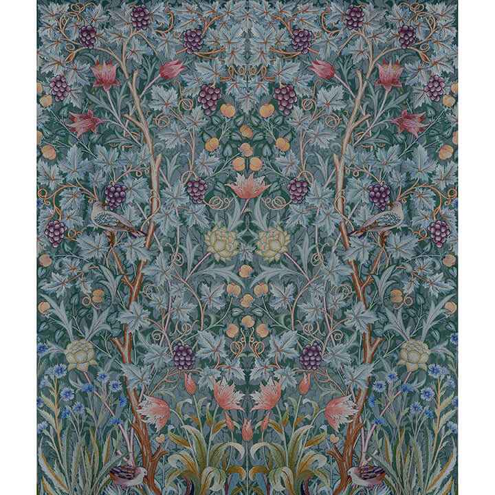 Vine Embroidery Teal Wall Mural - York Wallcoverings - 4171-HT84002 - York Wallcoverings Wallpaper