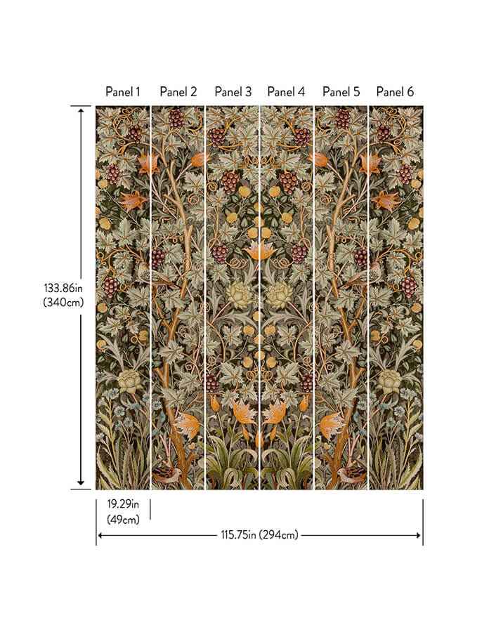 Vine Embroidery Green Wall Mural - York Wallcoverings - 4171-HT84004 - York Wallcoverings Wallpaper