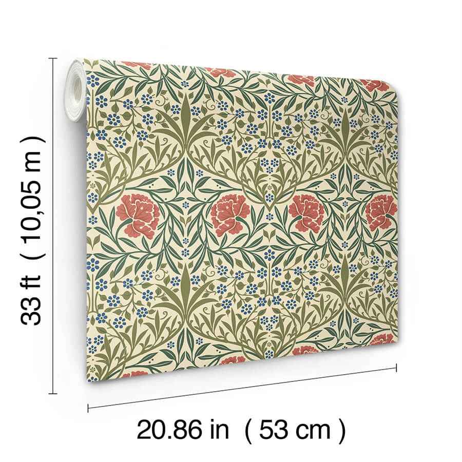 Oxford Union Green Floral Vines Wallpaper - York Wallcoverings - 4171-82043 - York Wallcoverings Wallpaper