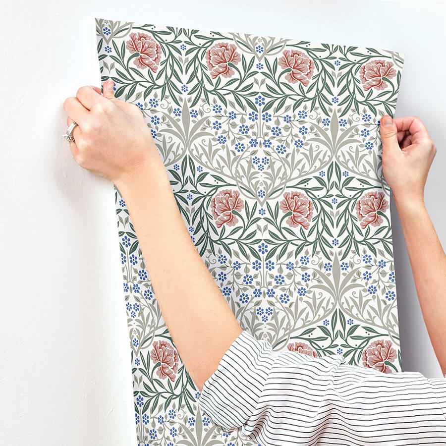 Oxford Union Pink Floral Vines Wallpaper - York Wallcoverings - 4171-82044 - York Wallcoverings Wallpaper