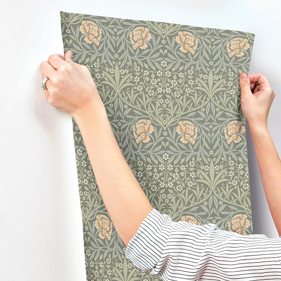 oxford-union-grey-floral-vines-wallpaper-york-wallcoverings-4171-82046 - York Wallcoverings Wallpaper