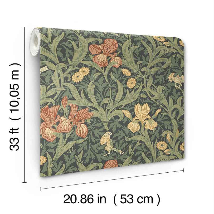 Iris Navy Wild Gardens Wallpaper - York Wallcoverings - 4171-82051 - York Wallcoverings Wallpaper