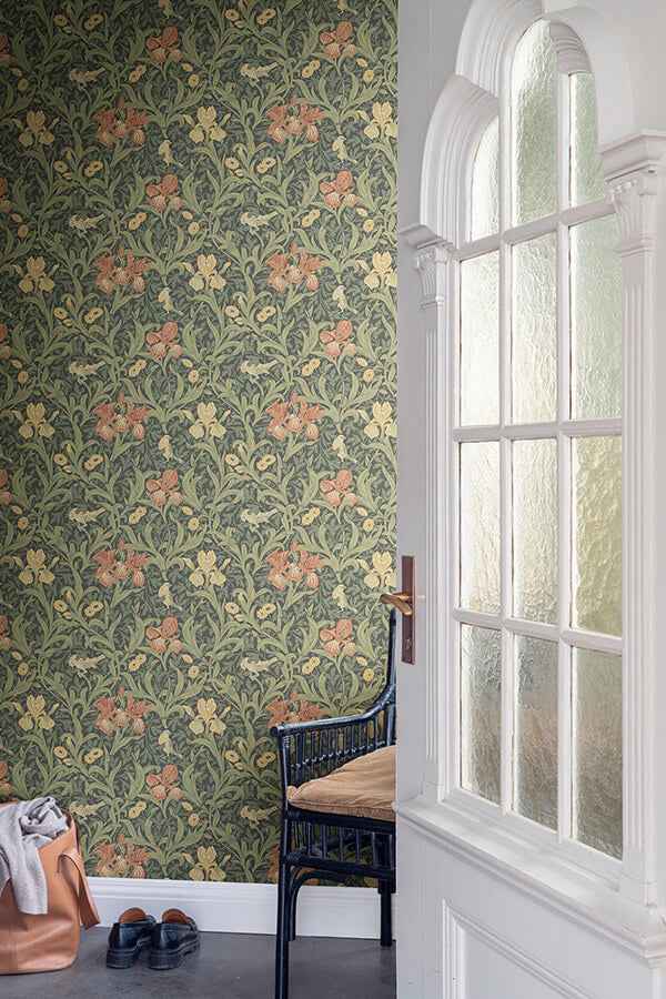 Iris Navy Wild Gardens Wallpaper - York Wallcoverings - 4171-82051 - York Wallcoverings Wallpaper