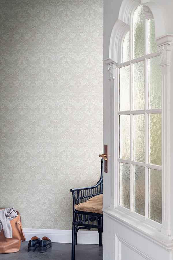 Myrtle Dove Floral Ogee Wallpaper - York Wallcoverings - 4171-82056 - York Wallcoverings Wallpaper