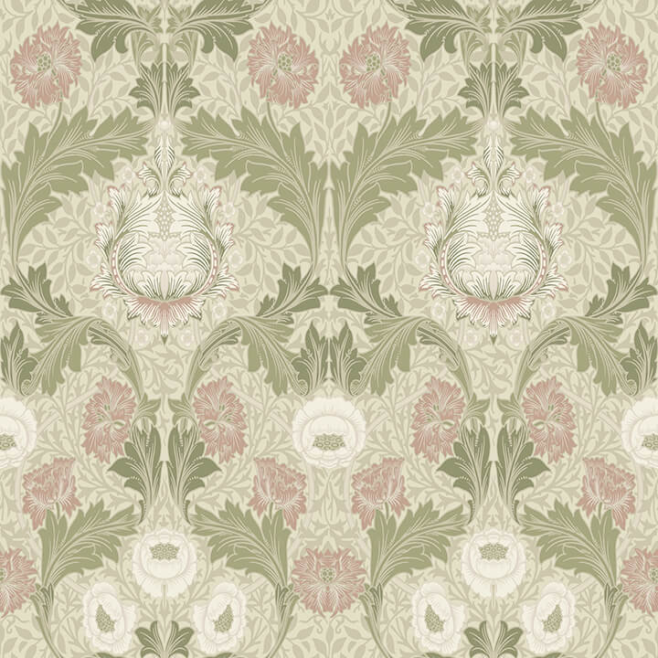 myrtle-mauve-floral-ogee-wallpaper-york-wallcoverings-4171-82057 - York Wallcoverings Wallpaper