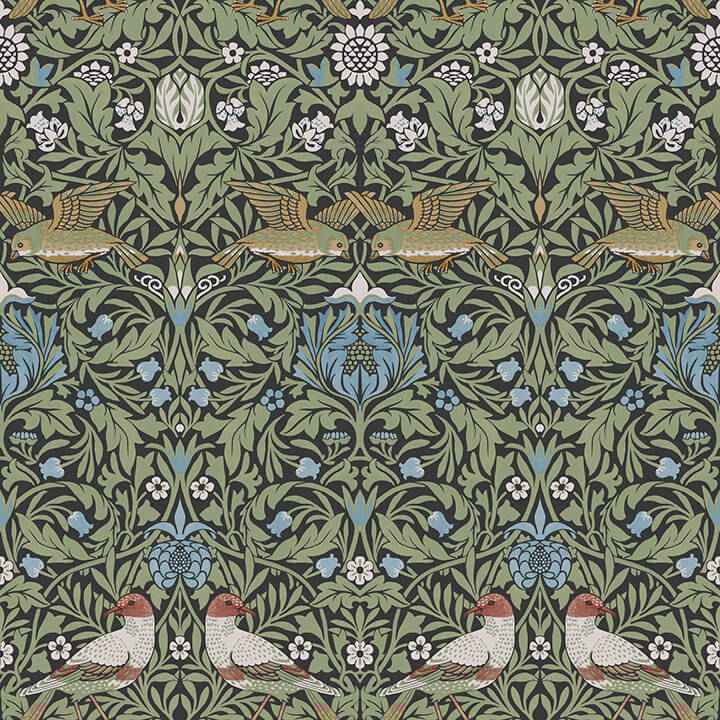 Bird Multicolor Floral Thicket Wallpaper - York Wallcoverings - 4171-82062