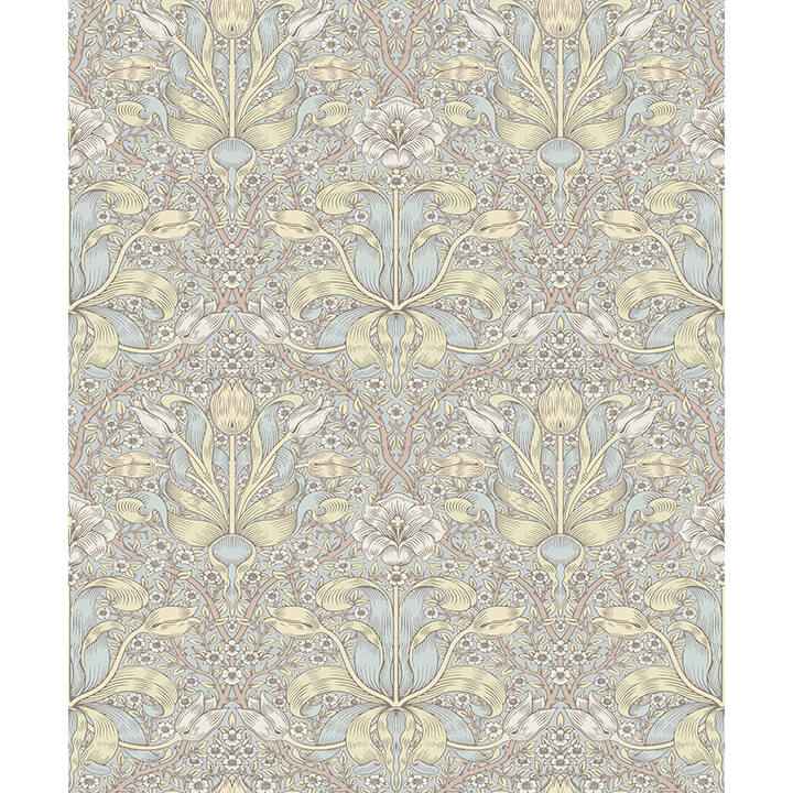 Spring Thicket Light Blue Tulip Damask Wallpaper - York Wallcoverings - 4171-82066 - York Wallcoverings Wallpaper