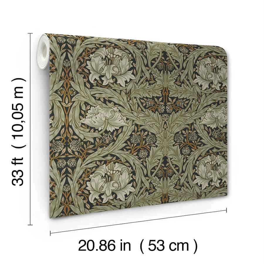 African Marigold Black Floral Wallpaper - York Wallcoverings - 4171-82073 - York Wallcoverings Wallpaper
