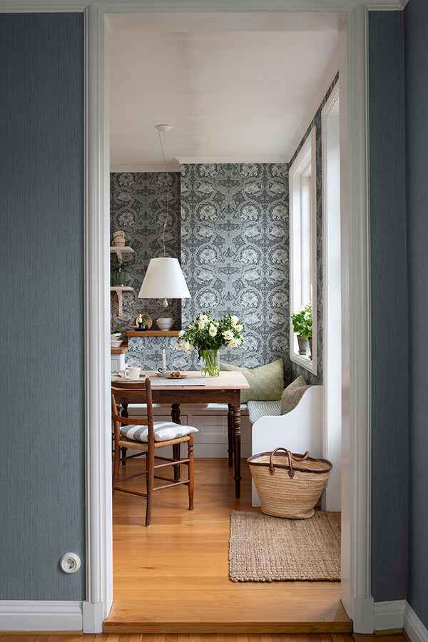 African Marigold Dark Blue Floral Wallpaper - York Wallcoverings - 4171-82074 - York Wallcoverings Wallpaper