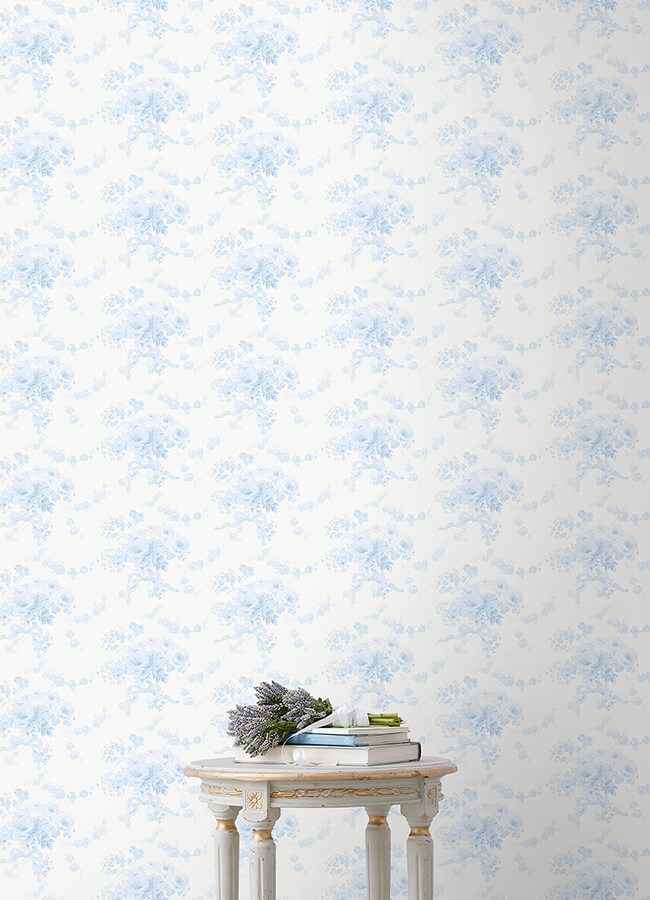 Champagne Harbor Powdered Blue Wallpaper - York Wallcoverings - AST6446 - York Wallcoverings Wallpaper